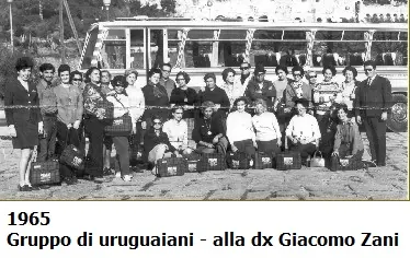 1965, gruppo di uruguaiani: a destra Giacomo Zani